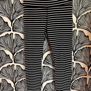 Athleta Black and White Striped Leggings